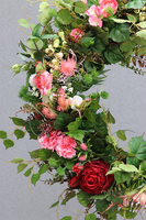 bardzo duży kwiatowy wianek, Montana, śr. 65cm