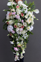 bardzo duża wiązanka nagrobna, Bizancjum Biel&Róż XXL, dł.115cm