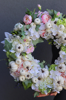 Białe Dynie, jesienny wianek z owocami, śr.45cm  