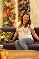 barwna jednostronna ściana kwiatowa, Autumn Fall, wym.100x100cm 