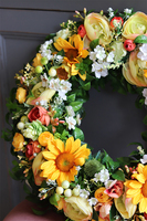 bogaty kolorowy wianek, Słoneczny Poranek, śr.40cm 