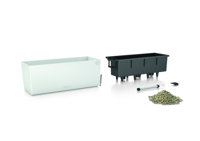 Balconera, elegancka donica z nawadnianiem, biała, dł.50cm