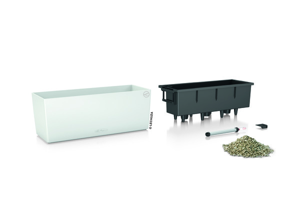 Balconera, elegancka donica z nawadnianiem, biała, dł.50cm