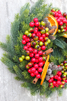 Pomarańcze wianek / stroik dekoracyjny, śr.28cm