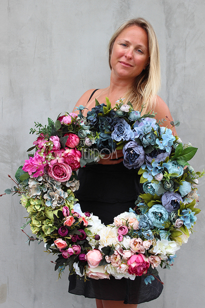 Caryca Katarzyna Premium, duży wianek na drzwi, śr.55cm