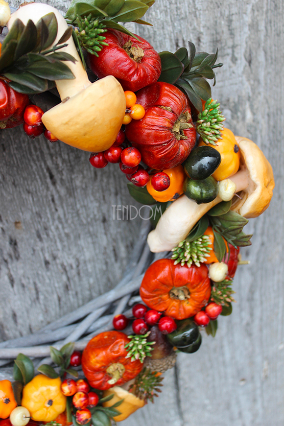 efektowny wianek Jesienny Na Grzyby, śr.33cm  