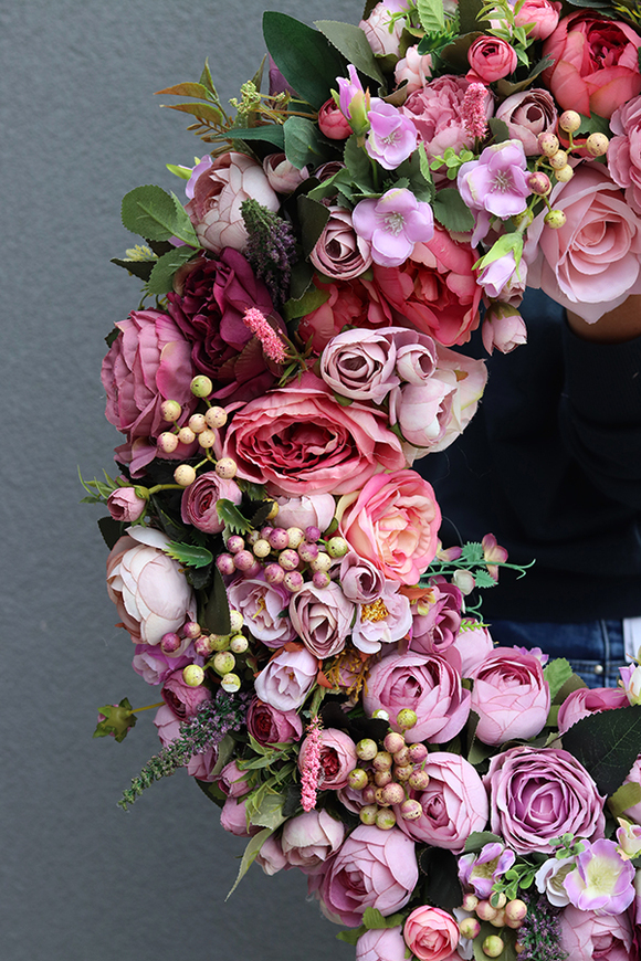 Bella Jesienna New Maxi, kwiatowy wianek na drzwi, śr.55cm 