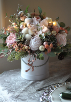 box świąteczny / stroik Pudrove Święta, wys.40cm 