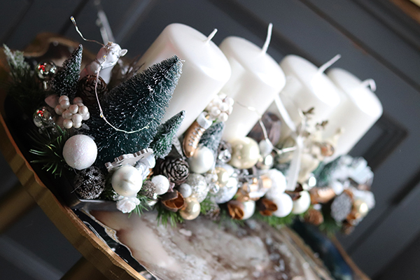 adwentowy stroik, Betlejem, wym.16x45x17cm