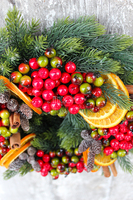 Pomarańcze wianek / stroik dekoracyjny, śr.28cm