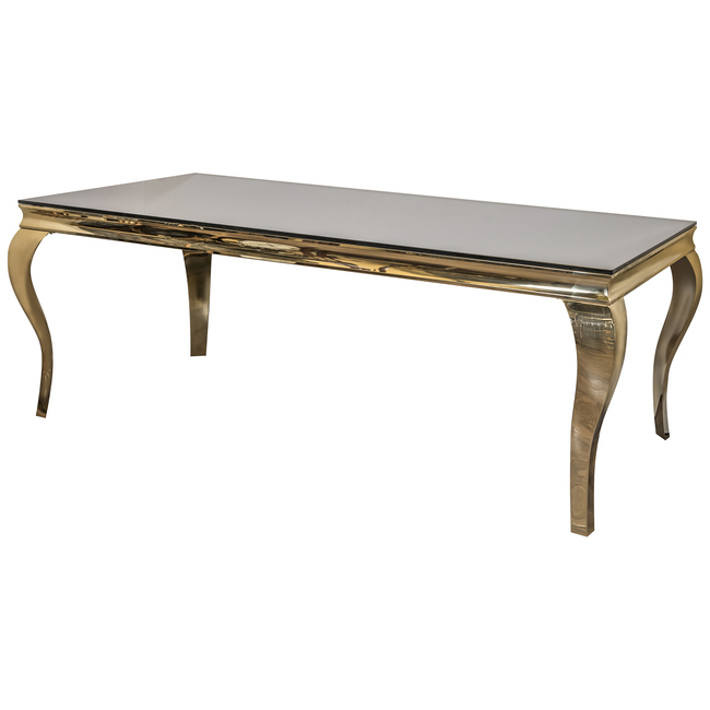 stół do jadalni Glamour Wave Gold, wym.​​​200x100x75cm