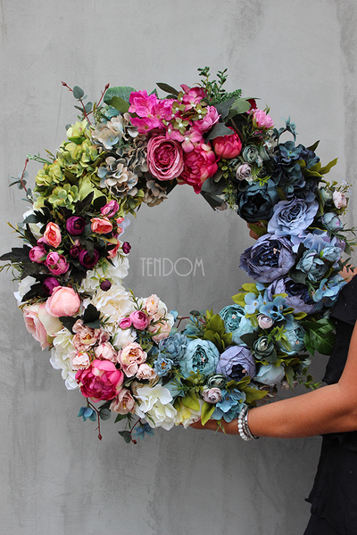 Caryca Katarzyna Premium, duży wianek na drzwi, śr.55cm