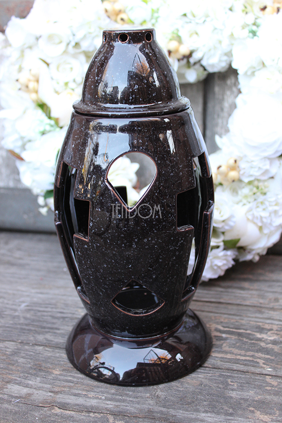 Anmari Black, ceramiczny znicz lampion, wym.28x13cm 