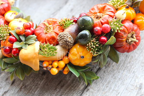 efektowny wianek Jesienny Na Grzyby, śr.33cm  