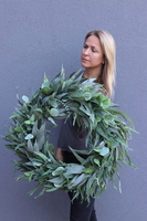 efektowny zielony wianek na drzwi, Naturea Big, śr.74cm