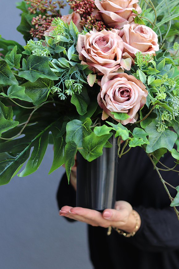 Bliskość Cappuccino, bukiet nagrobny do wazonu, wys.79cm