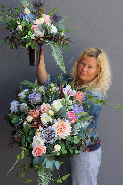 Fugio, elegancka wiązanka nagrobna, dł.85cm
