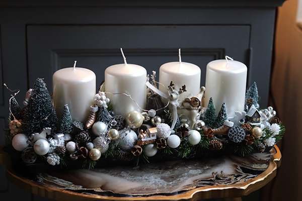 adwentowy stroik, Betlejem, wym.16x45x17cm