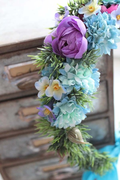 wianek na głowę Blue Flowers, rozmiar uniwersalny, dorosły