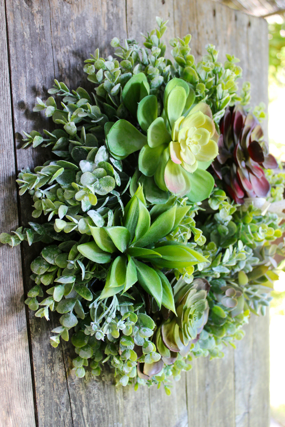 wianek dekoracyjny z kaktusami Sukulent 3, śr.36cm  