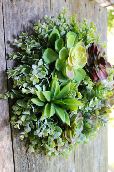 wianek dekoracyjny z kaktusami Sukulent 3, śr.36cm  