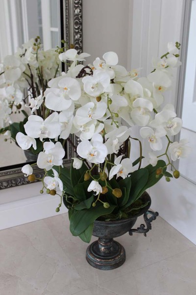 Jacquline, atrakcyjny sztuczny storczyk w metalowym wazonie, wys.82cm