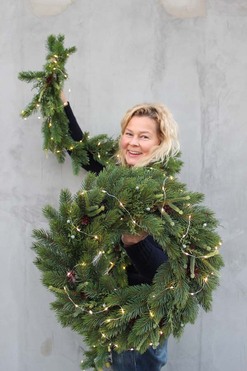 Naturalne Święta, bożonarodzeniowy wianek na drzwi, śr.48cm