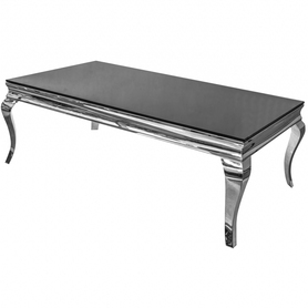 ława Glamour Wave Silver, wym.130x70x40cm