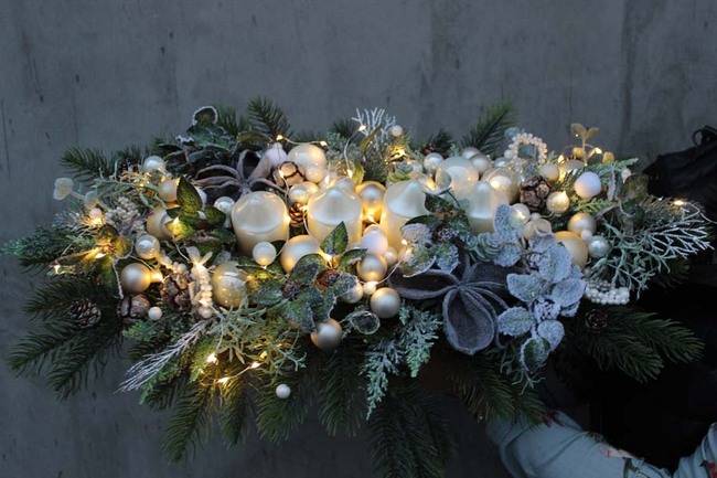 adwentowy stroik Modern wym.18x30x60cm 