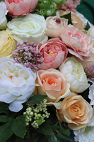 Hellina pastelowa kompozycja kwiatowa w misie, wys.40cm, śr.60cm  