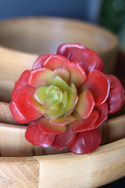 gumowa sztuczna roślina, Sukulent czerwony 53, wym.10x10cm