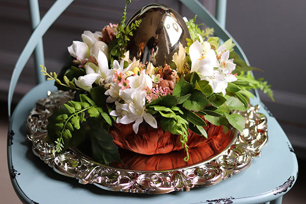 Pióra Glamour, Nugatto, wielkanocny stroik, śr.30cm