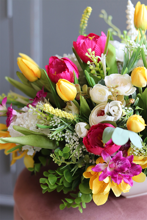 dekoracja kwiatowa, Wiosenna Tęcza, wym.30x45cm