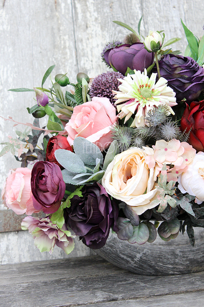 bukiet / kwiatowa kompozycja England Silver większa, wys.37cm