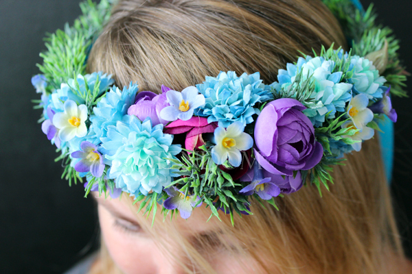 wianek na głowę Blue Flowers, rozmiar uniwersalny, dorosły