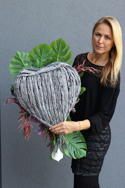 Daliria, elegancka kompozycja nagrobna z lampionem, dł.70cm