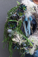 Eva II z aksamitką, nowoczesny wianek na drzwi, śr. 50cm