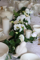 girlanda z wysokiej jakości białych i kremowych kwiatów, Przyjęcie Komunijne dł.120cm 