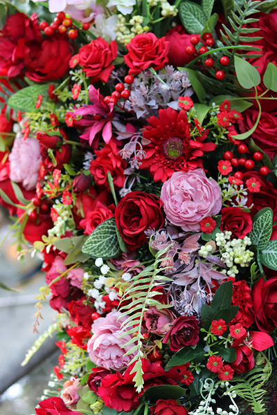 kompozycja / wiązanka nagrobna, Czerwona Nadzieja, dł.95cm 