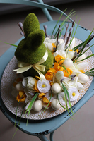 Forest - Zając z Mchu, wielkanocny stroik na talerzu, wym.25x45cm