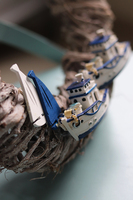 marynistyczny wianek, Stateczki, śr.25cm 