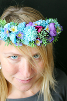 wianek na głowę Blue Flowers, rozmiar uniwersalny, dorosły