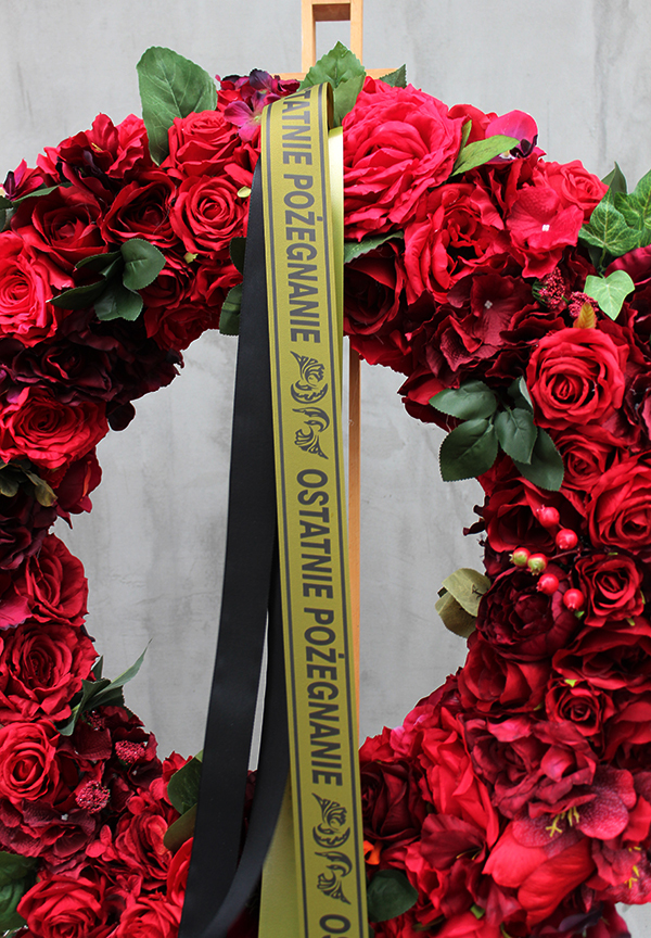 wieniec pogrzebowy Czerwień Ostatnie Pożegnanie, śr.90cm 