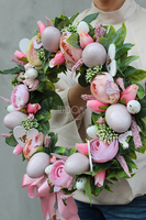 dekoracyjny wianek wiosenny Pastelowa Wielkanoc, śr.38cm