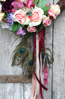 ekskluzywny wieniec / wianek Tendom Premium Pawie Piórka, śr.40cm