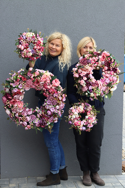 Bella Jesienna New Midi, kwiatowy wianek na drzwi, śr.45cm