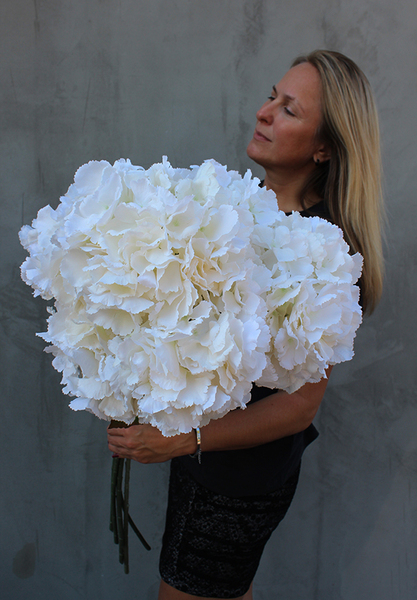 bukiet biało - śmietankowych hortensji, Leonna, wys.98cm