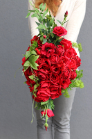 Czerwone Róże Heartano Premium, bukiet nagrobny w kształcie serca, wym.50x55cm