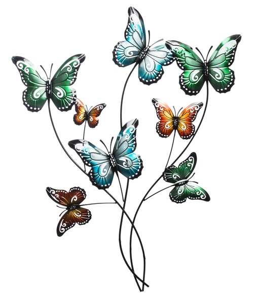 Butterfly Rainbow, kolorowy decor ścienny z motylami, wym.91x74cm