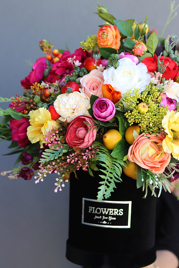 kwiatowy-owocowy flowerbox, Pełnia Lata, wys.50cm